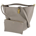 Celine 2-Way Bucket 16 Shoulder Bag Handbag Leather Brown Gold Vintage