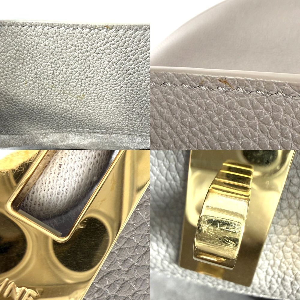 Celine 2-Way Bucket 16 Shoulder Bag Handbag Leather Brown Gold Vintage — view 6