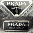 Prada Handbag Triangle Logo Moon Mini Bag Leather Black Silver Vintage — view 5