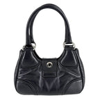 Prada Handbag Triangle Logo Moon Mini Bag Leather Black Silver Vintage — view 2