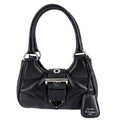 Prada Handbag Triangle Logo Moon Mini Bag Leather Black Silver Vintage