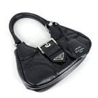 Prada Handbag Triangle Logo Moon Mini Bag Leather Black Silver Vintage — view 3