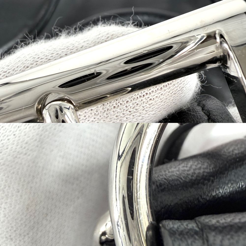 Prada Handbag Triangle Logo Moon Mini Bag Leather Black Silver Vintage — view 7