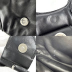 Prada Handbag Triangle Logo Moon Mini Bag Leather Black Silver Vintage — view 6