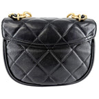 Chanel 2-Way Quilted Handbag Chain Shoulder Bag Crossbody CC Logo Lambskin Black — view 2