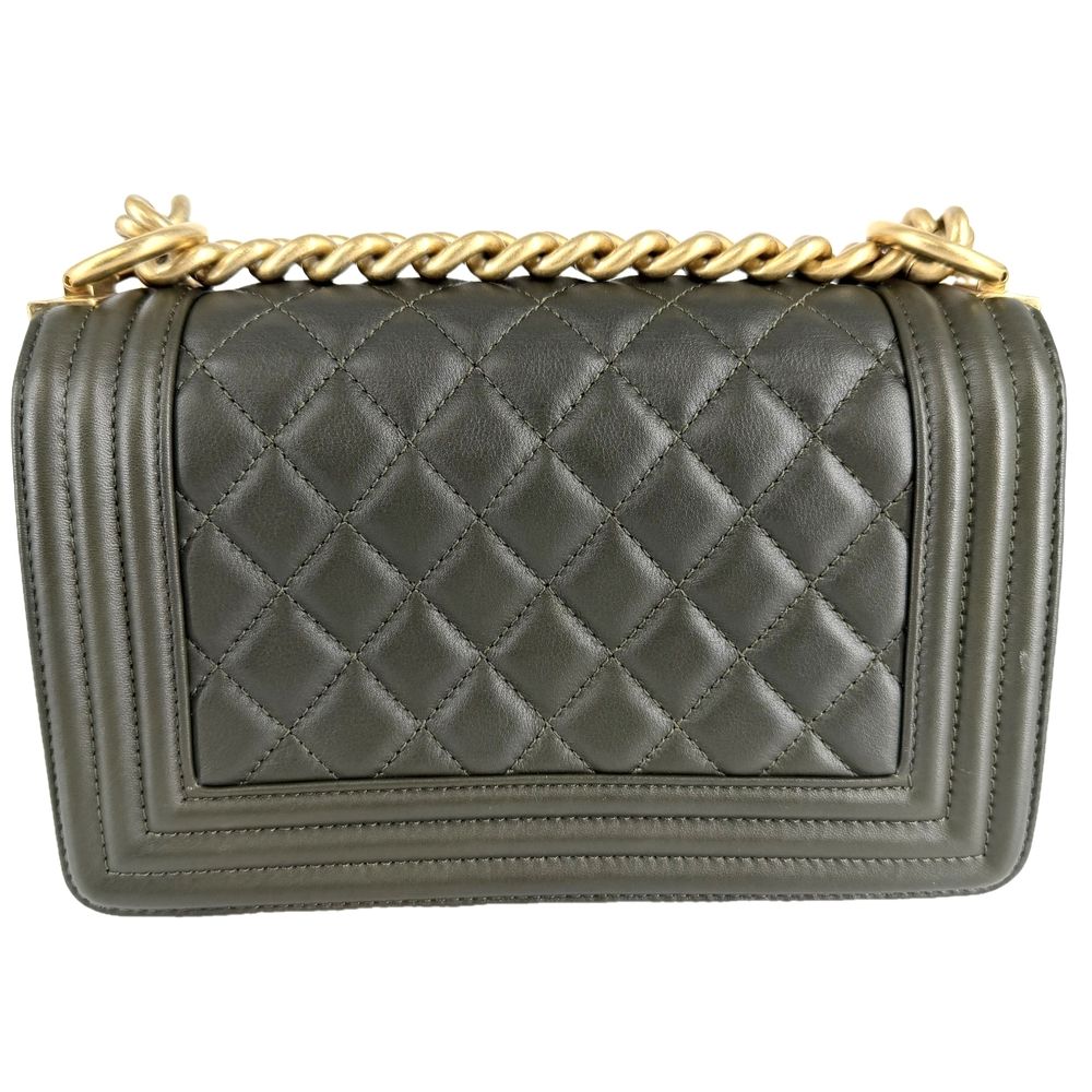 Chanel Shoulder Bag Quilted Boy 20 CC Logo Bag Crossbody Boy Lambskin Khaki — view 2
