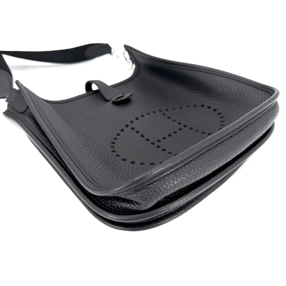Hermes Shoulder Bag Evelyne III TPM Pochette Crossbody Shark Leather Black — view 3