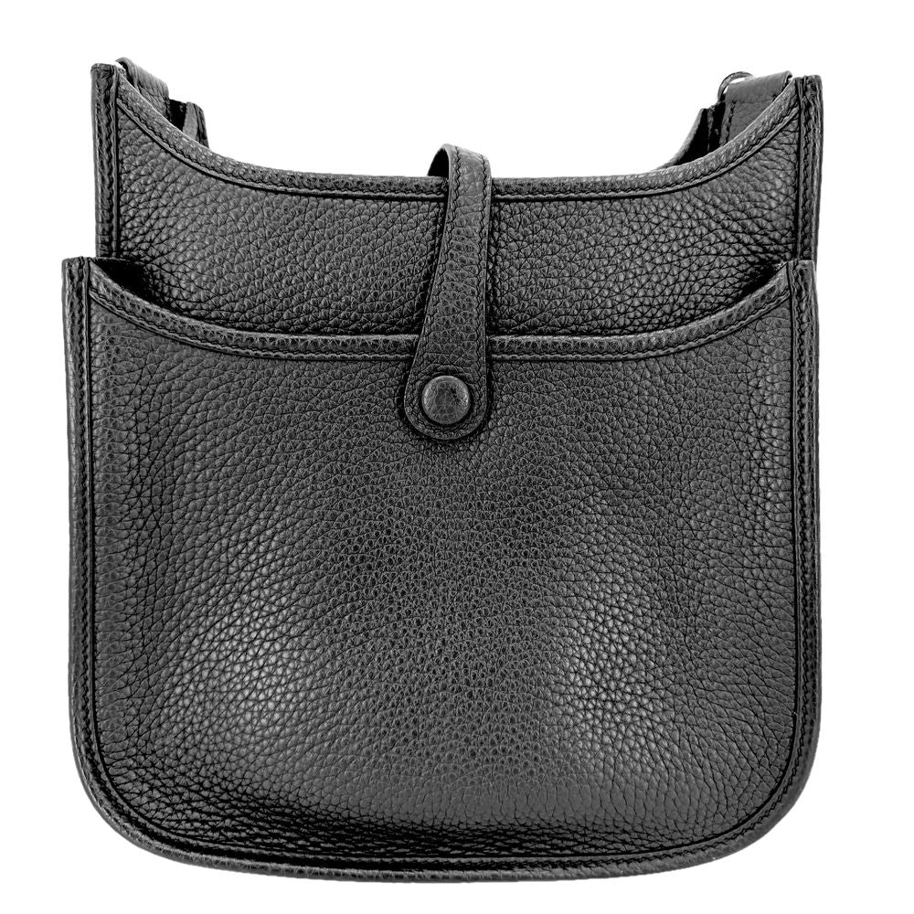 Hermes Shoulder Bag Evelyne III TPM Pochette Crossbody Shark Leather Black — view 2