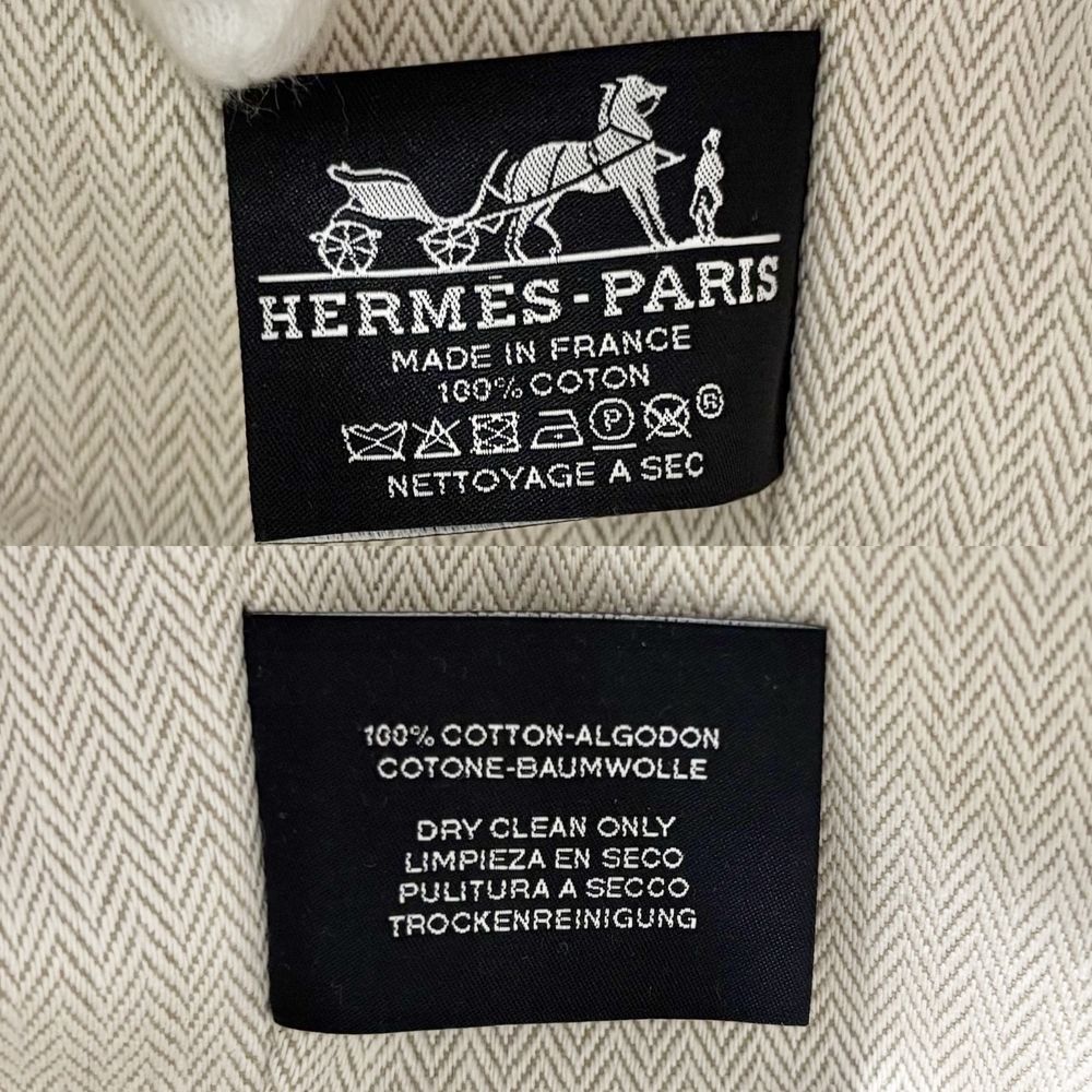Hermes Handbag Brid-a-brac PM Pouch Toile Ash Beige White Silver Vintage — view 5