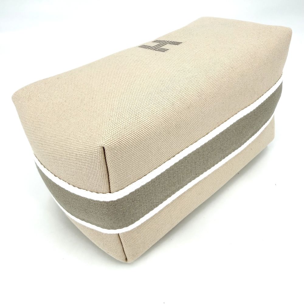 Hermes Handbag Brid-a-brac PM Pouch Toile Ash Beige White Silver Vintage — view 3