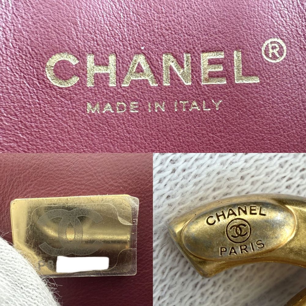 Chanel Shoulder Bag Logo Quilted Chain Vanity Crossbody CC Lambskin Black Gold — view 6