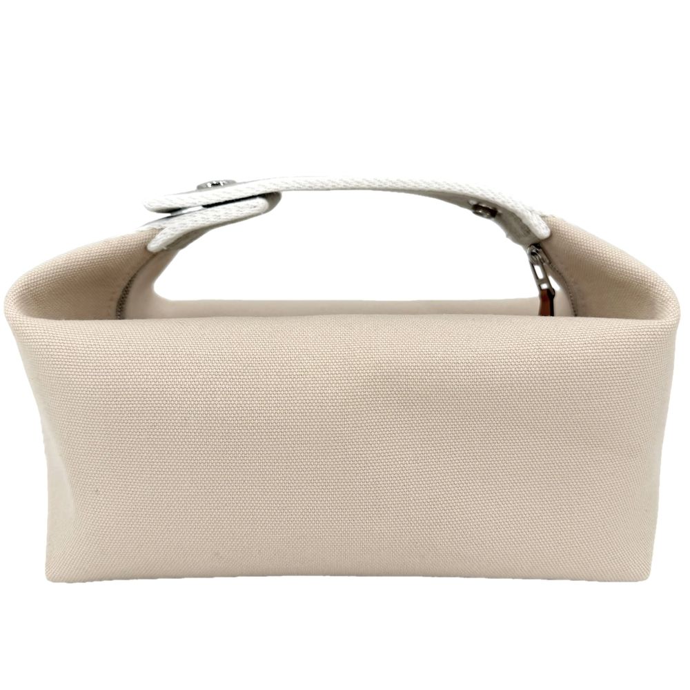 Hermes Handbag Brid-a-brac PM Pouch Toile Ash Beige White Silver Vintage — view 2
