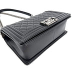 Chanel Shoulder Bag Quilted Boy CC Logo Bag Crossbody Boy Caviar Leather Black — view 3