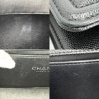 Chanel Shoulder Bag Quilted Boy CC Logo Bag Crossbody Boy Caviar Leather Black — view 6