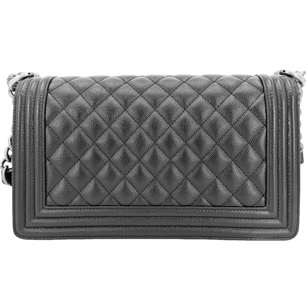 Chanel Shoulder Bag Quilted Boy CC Logo Bag Crossbody Boy Caviar Leather Black — view 2