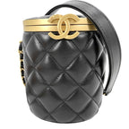 Chanel Shoulder Bag Quilted Chain Crossbody CC Logo Lambskin Black Gold Vintage