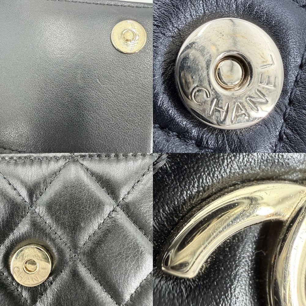 Chanel Chain Wallet Quilted CC Logo Shoulder Bag Crossbody Leather Faux Pearl — view 8