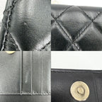 Chanel Chain Wallet Quilted CC Logo Shoulder Bag Crossbody Leather Faux Pearl — view 7