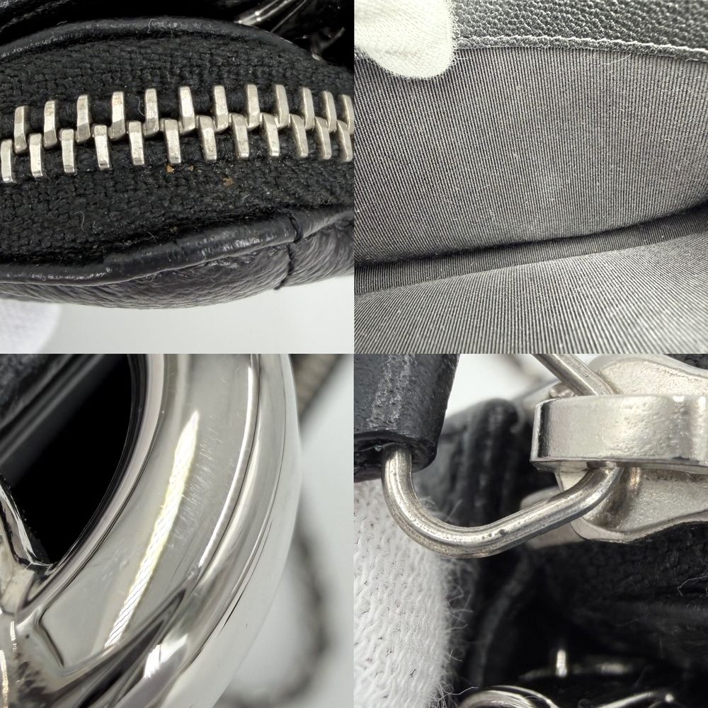 Chanel Chain Wallet Quilted CC Logo Shoulder Bag Crossbody Caviar Leather Black — view 8