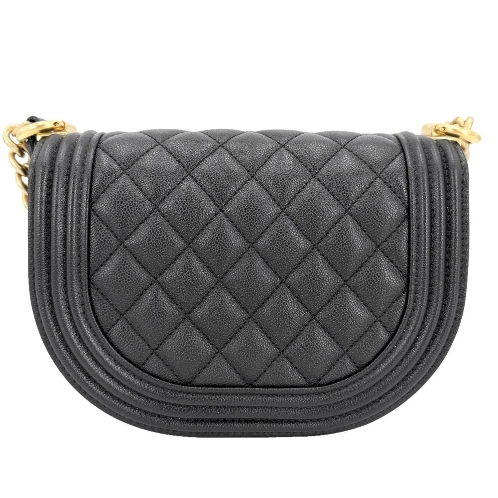 Chanel Shoulder Bag Quilted Half Moon Pochette CC Logo Bag Crossbody Boy Caviar — view 2