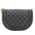 Chanel Shoulder Bag Quilted Half Moon Pochette CC Logo Bag Crossbody Boy Caviar — view 2