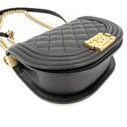 Chanel Shoulder Bag Quilted Half Moon Pochette CC Logo Bag Crossbody Boy Caviar — view 3