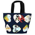 Chanel Tote Valentine Heart Handbag CC Logo Shoulder Canvas Navy Silver Vintage