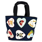 Chanel Tote Valentine Heart Handbag CC Logo Shoulder Canvas Navy Silver Vintage — view 2