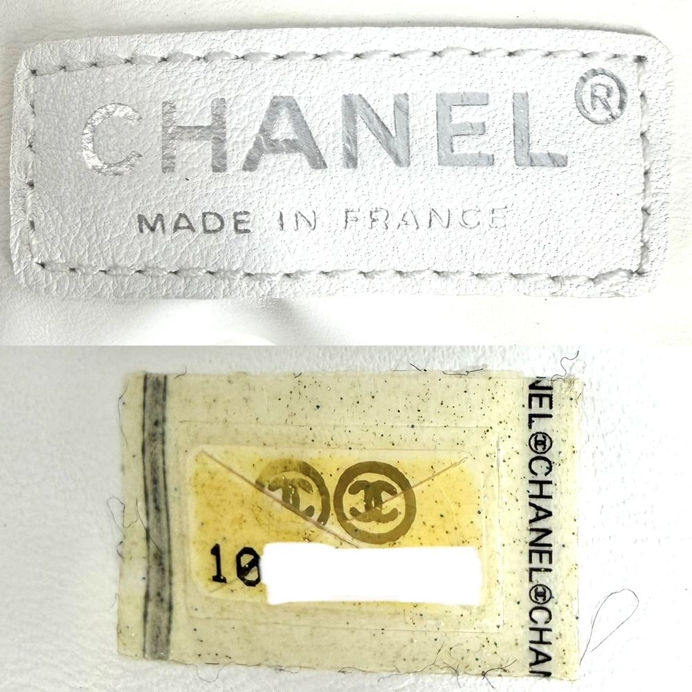 Chanel Tote Valentine Heart Handbag CC Logo Shoulder Canvas Navy Silver Vintage — view 5