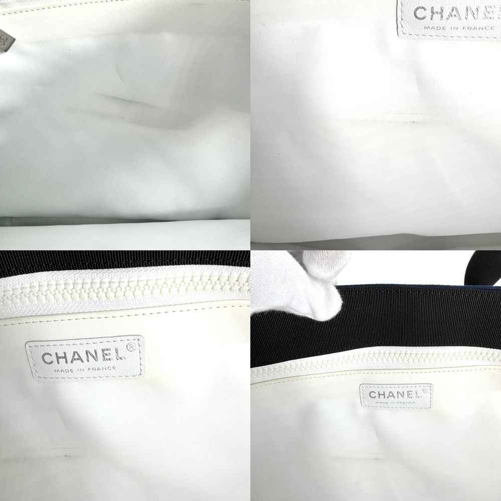 Chanel Tote Valentine Heart Handbag CC Logo Shoulder Canvas Navy Silver Vintage — view 7