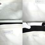 Chanel Tote Valentine Heart Handbag CC Logo Shoulder Canvas Navy Silver Vintage — view 7