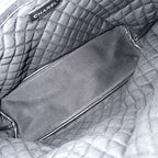 Chanel Tote Coco Travel Handbag CC Logo Shoulder Canvas Leather Black Red Silver — view 4