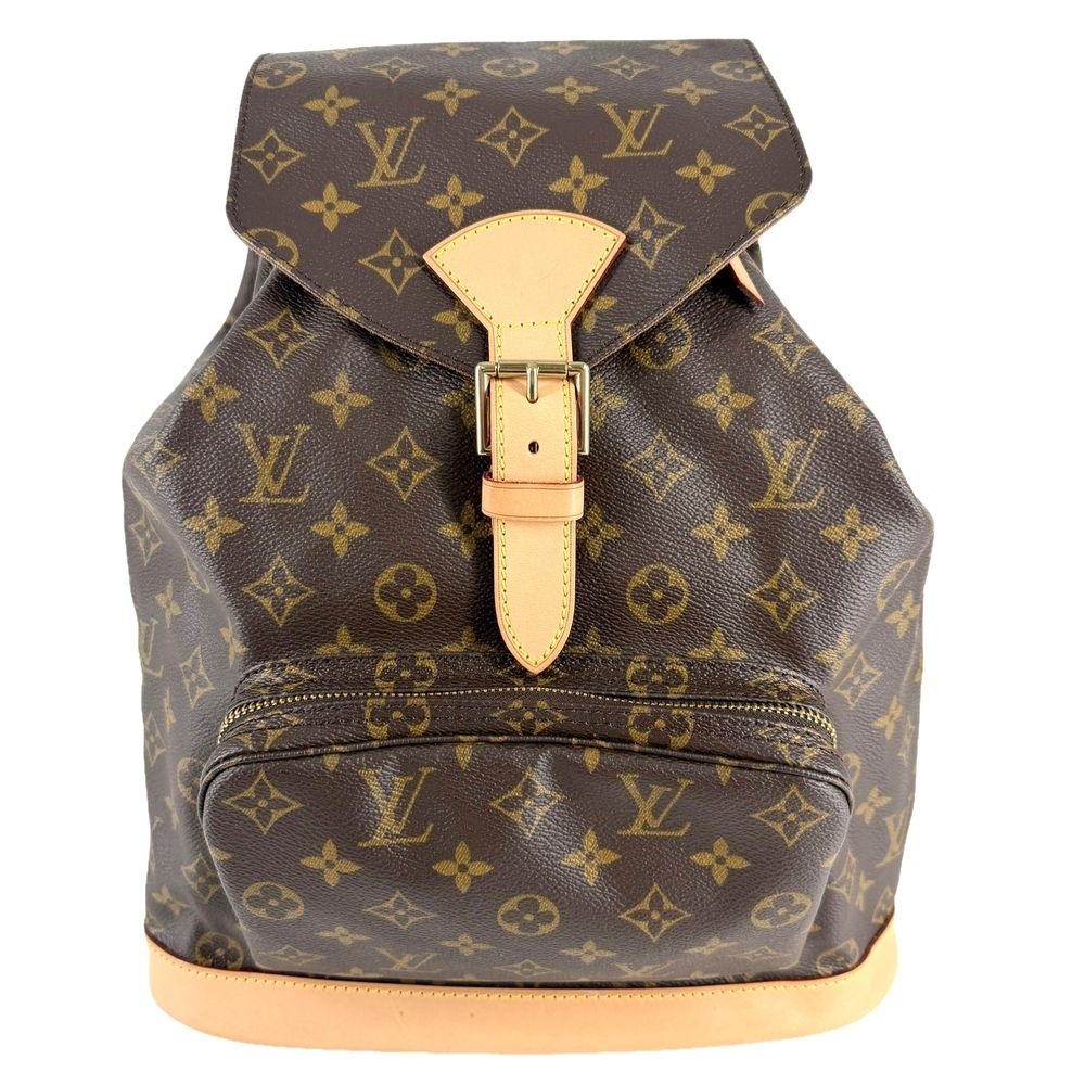 Louis Vuitton Backpack Montsouris GM Monogram Canvas Brown Gold Vintage