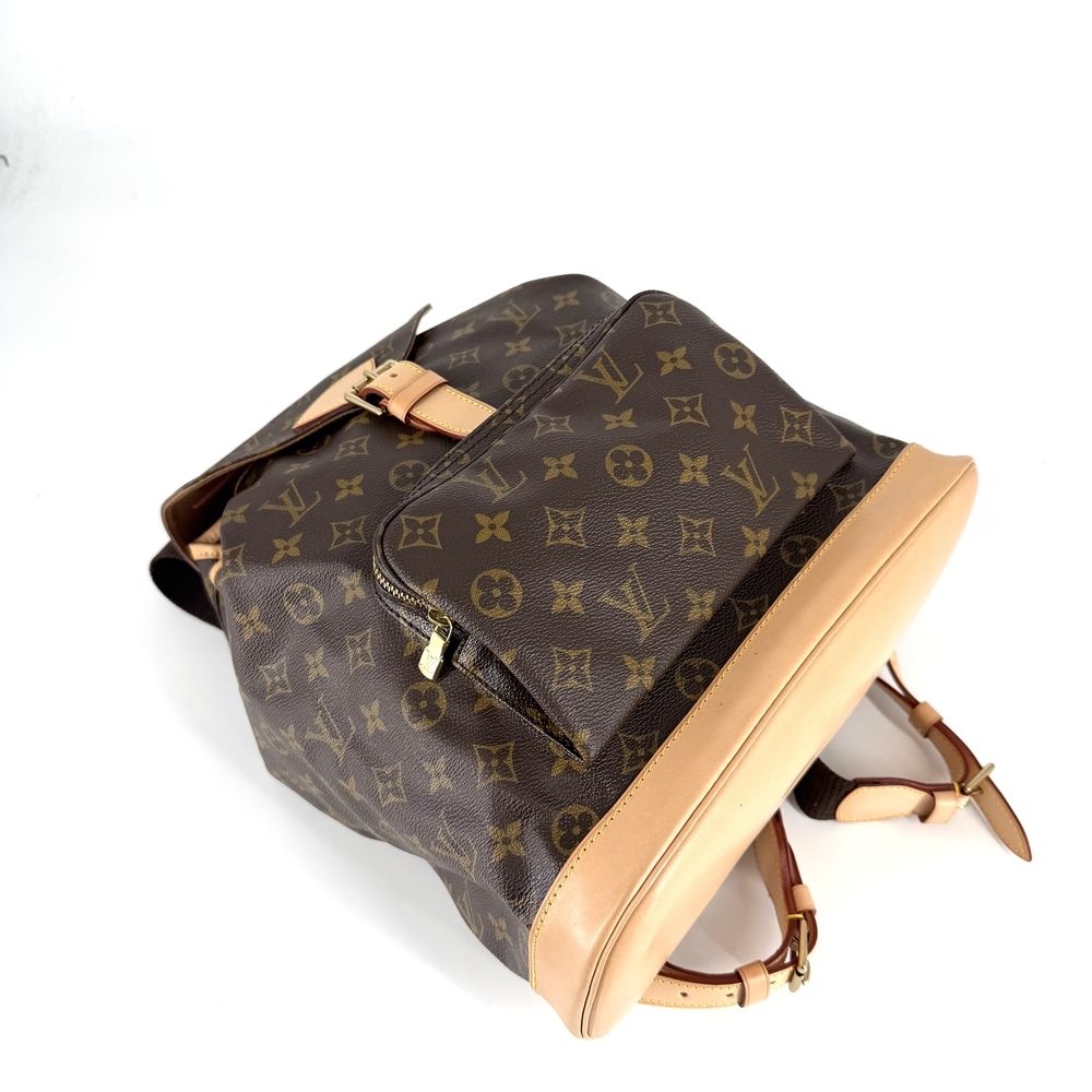 Louis Vuitton Backpack Montsouris GM Monogram Canvas Brown Gold Vintage — view 3