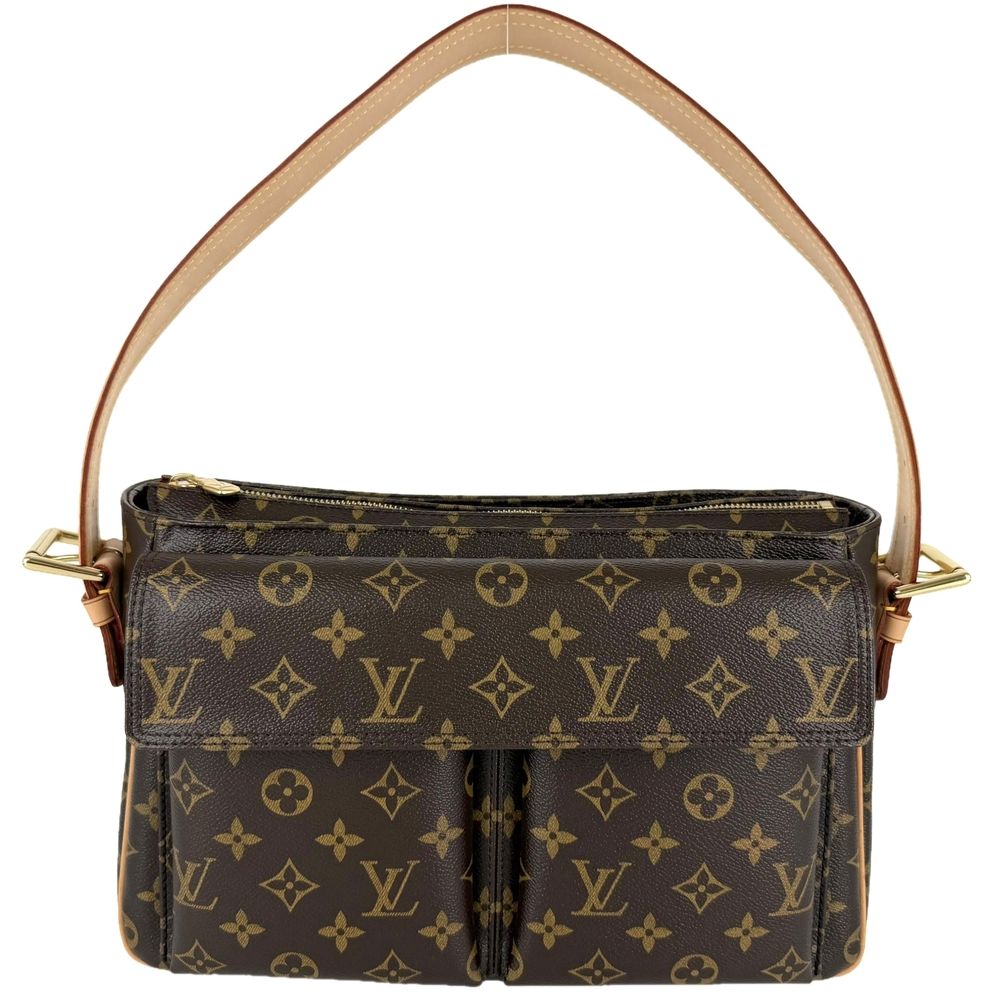 Louis Vuitton Shoulder Bag Monogram Vivasite GM Bag Brown Gold Vintage