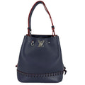 Louis Vuitton Shoulder Bag Lockme Bucket Crossbody Leather Navy Red Silver