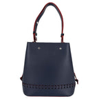 Louis Vuitton Shoulder Bag Lockme Bucket Crossbody Leather Navy Red Silver — view 2