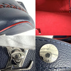 Louis Vuitton Shoulder Bag Lockme Bucket Crossbody Leather Navy Red Silver — view 6