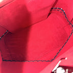 Louis Vuitton Shoulder Bag Lockme Bucket Crossbody Leather Navy Red Silver — view 4