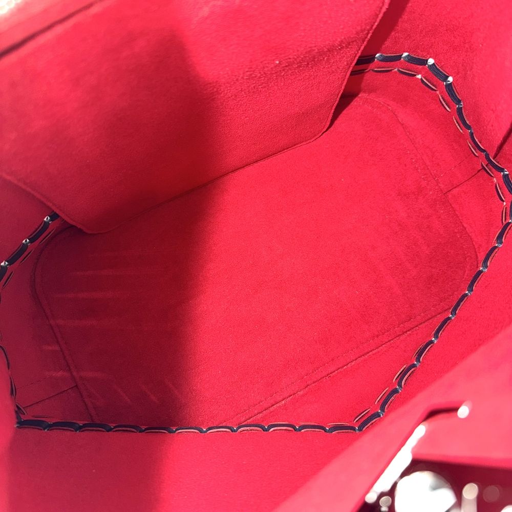 Louis Vuitton Shoulder Bag Lockme Bucket Crossbody Leather Navy Red Silver — view 4
