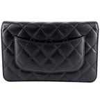 Chanel Chain Wallet Quilted Shoulder Bag CC Logo Crossbody Caviar Leather Black — view 2
