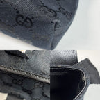 Gucci Waist Bag Shoulder Crossbody GG Canvas Black Silver Vintage — view 6