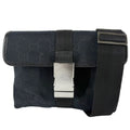 Gucci Waist Bag Shoulder Crossbody GG Canvas Black Silver Vintage