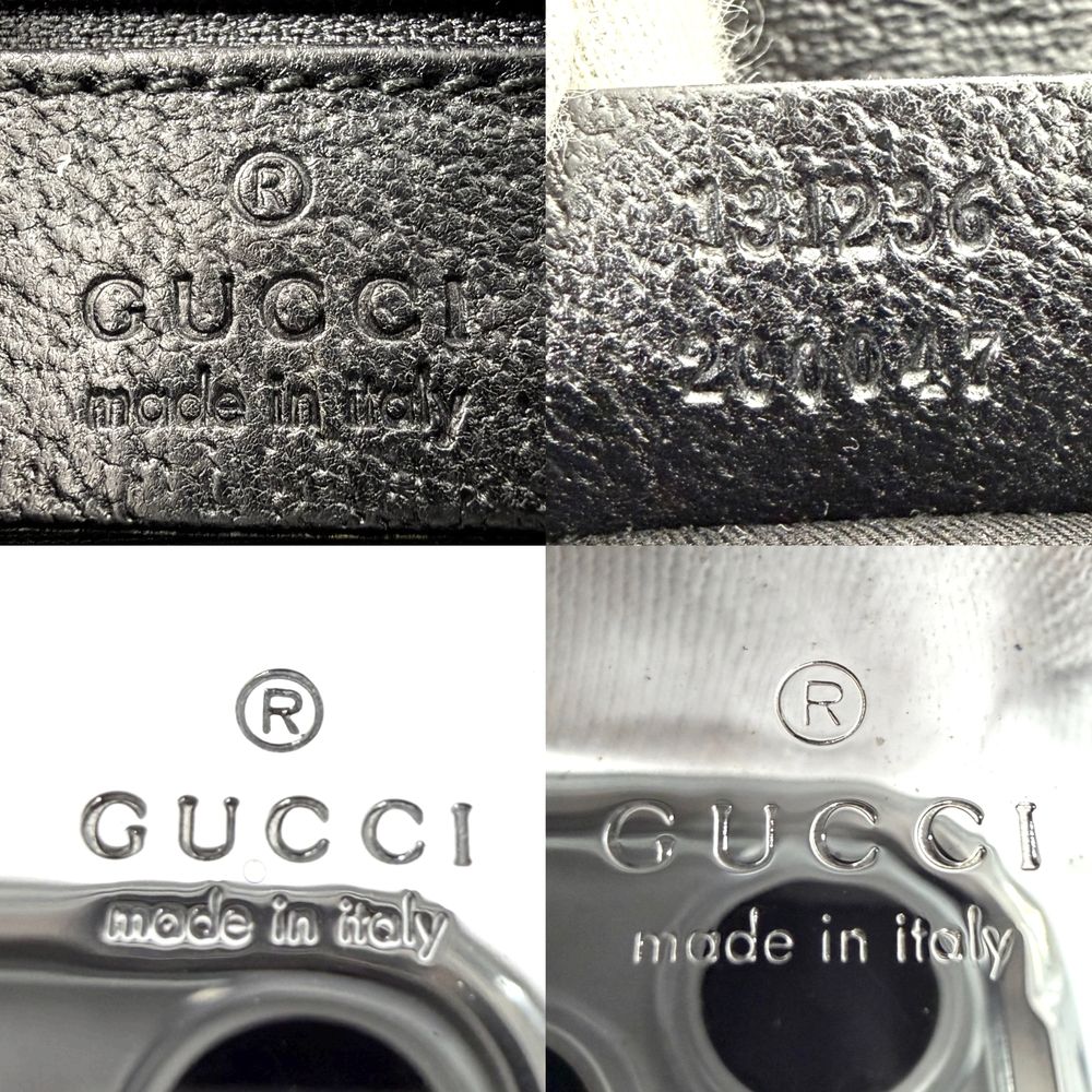 Gucci Waist Bag Shoulder Crossbody GG Canvas Black Silver Vintage — view 5