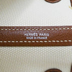 Hermes Tote Handbag Garden Party PM Twal Mosaic Brown Silver — view 6