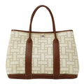 Hermes Tote Handbag Garden Party PM Twal Mosaic Brown Silver