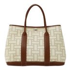 Hermes Tote Handbag Garden Party PM Twal Mosaic Brown Silver