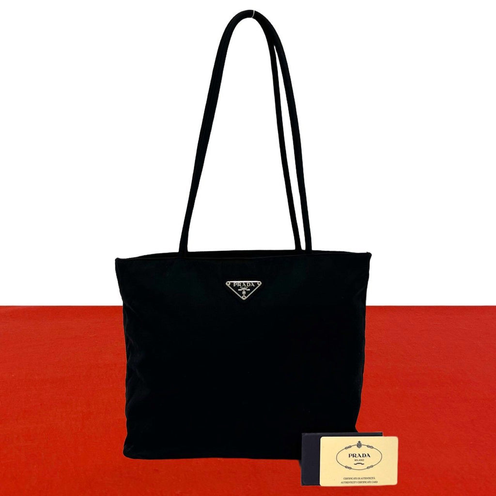 Prada Tessuto Nylon Tote Shoulder Bag Handbag Black