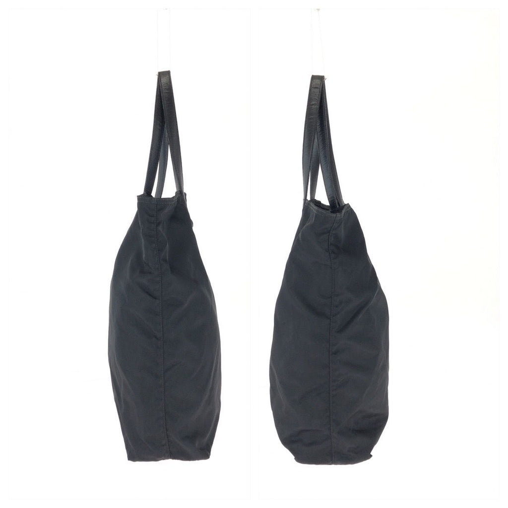 Prada Tessuto Saffiano Black Silver Nylon Leather Tote Bag — view 8