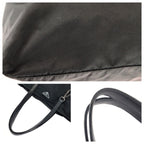 Prada Tessuto Saffiano Black Silver Nylon Leather Tote Bag — view 5